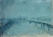 Lesser Ury London im Nebel painting